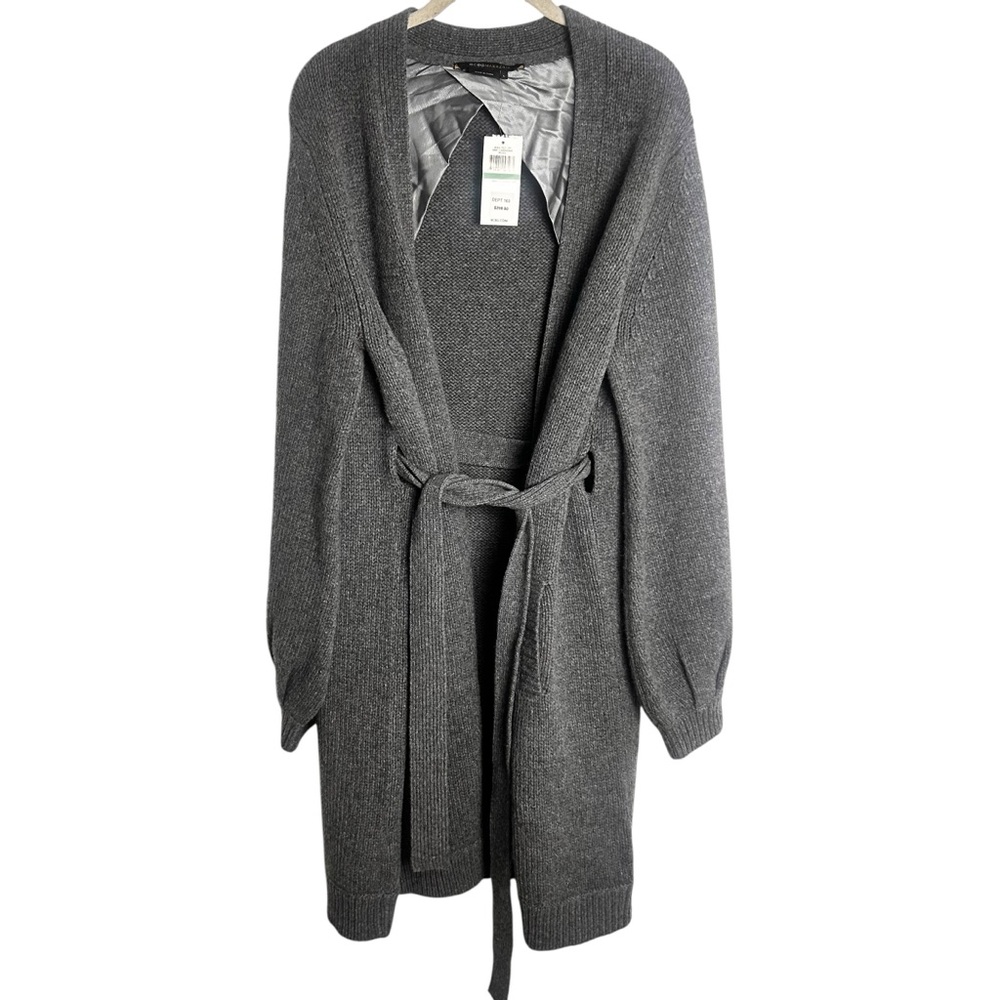 BCBG Max Azria Lambswool Cashmere Knit Cardigan Coat L NEW!